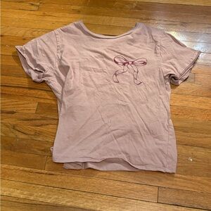 Mighty Fine Light Pink Bow Tee